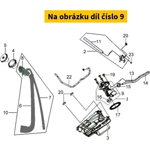 Fuel pump SYM Joyride 200I 4T E3 '07-'08 16710-H5B-000