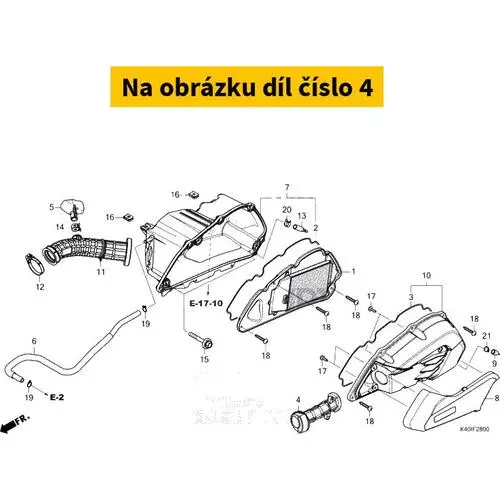 DUCT, AIR CLEANER 17215K40A00