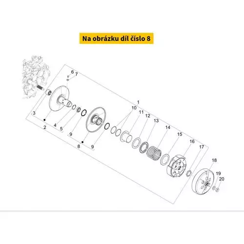 Movable driven half pulley PIAGGIO Medley 125-150i IGET 4T 2019-2022 (NG) 1A003430