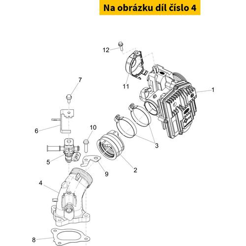 Intake manifold PIAGGIO MP3 500i 4T E4 2016-2020 (without rubber) 1A003610