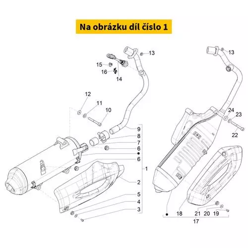 Exhaust PIAGGIO Liberty 125 IGET 4T 3V E3 2015-2016 (basic) 1A0059045