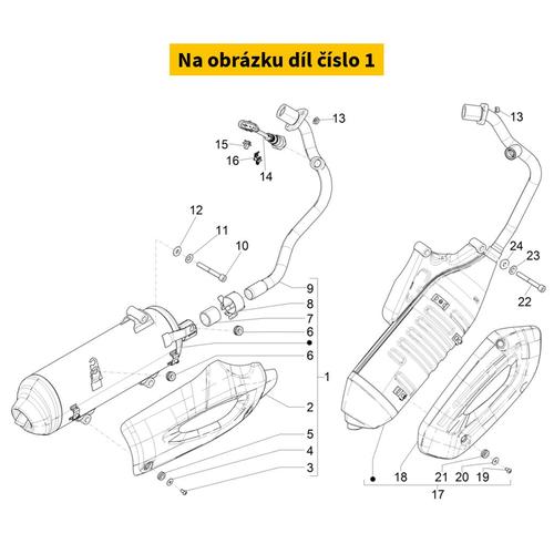 Exhaust PIAGGIO Liberty 125 IGET 4T 3V E3 2015-2016 (Sport) 1A0062275