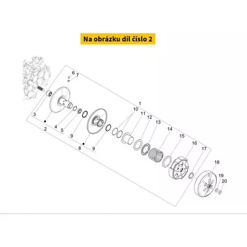 Fixed half pulley PIAGGIO Medley 125-150i IGET 4T 2019-2022 (NG) 1A007072