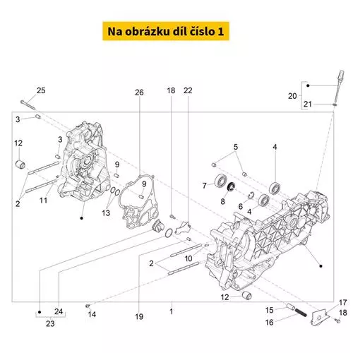 Complete Crankcase 300 HPE 4T/4V ie E4/ E5 Cat 1 1A01206301