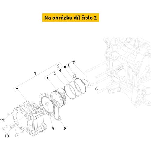 Piston Ø75mm PIAGGIO HPE 300 I.E H2O 4T 4V E4 Cat 2 (N) 1A0133640N