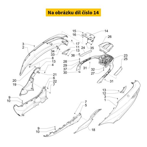 Rear Cover Grey Mouse 715/C 1B005239000HT