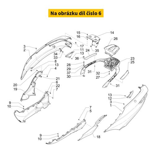 Lower Right Spoiler Grey Mouse 715/C 1B006602000HT