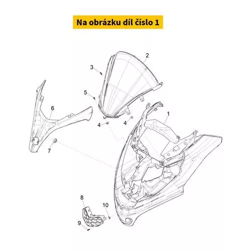 Front shield Comet Silver 760/B 1B007172000H4