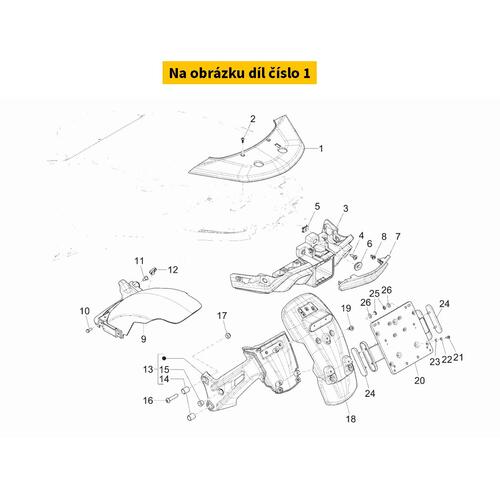 Rear upper cover Unpainted 1B009011