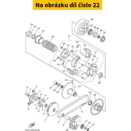 Movable driven half pulley YAMAHA Tricity 125i 4T 2014-2016 1PNE76700000