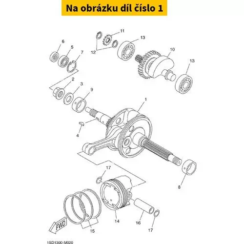 Crankshaft YAMAHA pin Ø20 X-Max 400i 4T E3 2013-2017 1SDE14002000