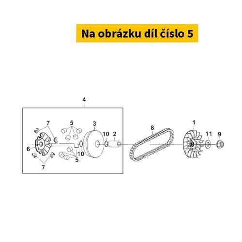 Weight Roller Comp(11g)(8pcs/Set) 22121-L5B-000-A1