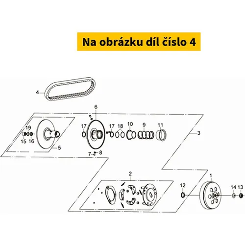 SYM Transmission belt SYM Citycom 125 4T E3 2009-2010 23100-LGA-000