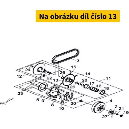 Movable driven half pulley SYM Maxsym 600i 4T 2014-2020 23220-L6C-000