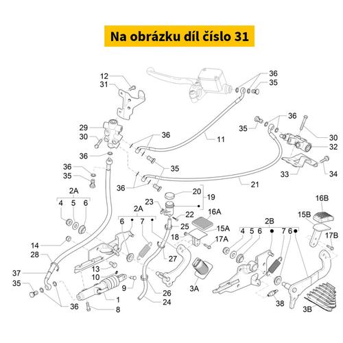 Bracket With I.P. (Rear Brake) 2B000823