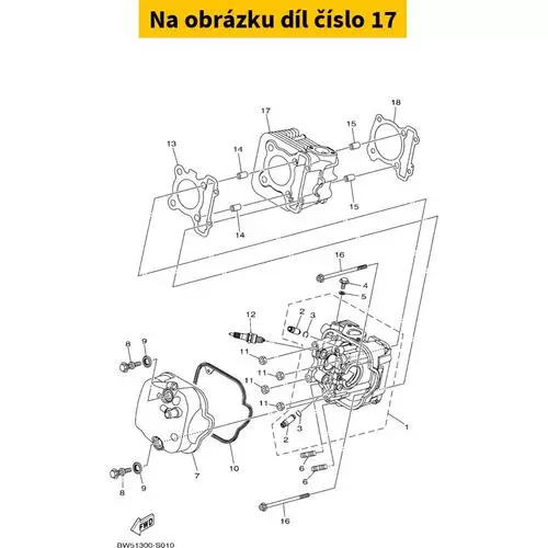 Cylinder Ø52,4 YAMAHA 125 I.E AIR 4T 2V E4-E5 2BME13113000