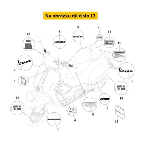 Vespa Gtv Windshield Decal 2H005897000A1