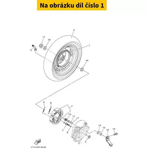 Cast Wheel, Rear 2TDF533800WN