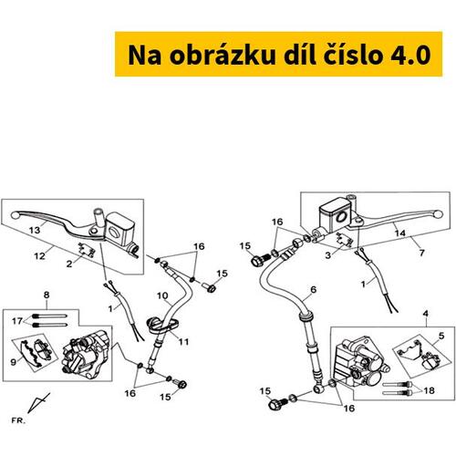 Rear brake caliper SYM HD 2 125-200 2011-2014 43100-HHW-000-KB