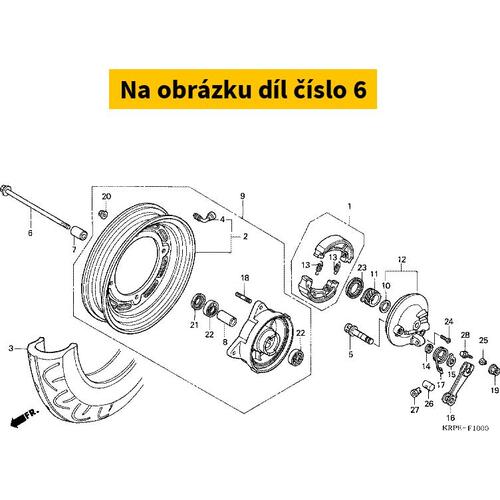 AXLE, FR. WHEEL 44301KPL900