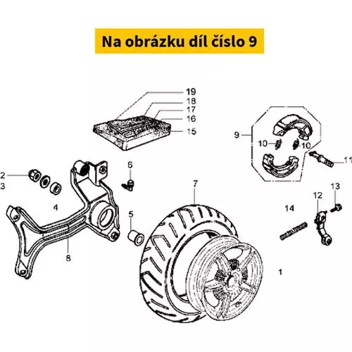 Brake shoes rear PIAGGIO Hexagon 250 GT 1998-1999 495399