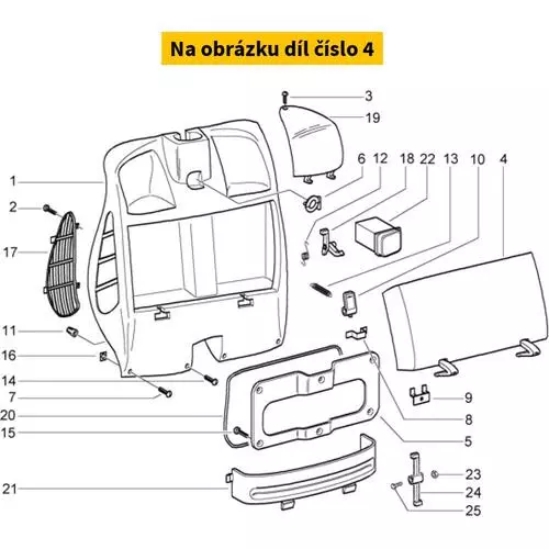 Glove Compartment Cover Excalibur Grey 738/A 57717500F2