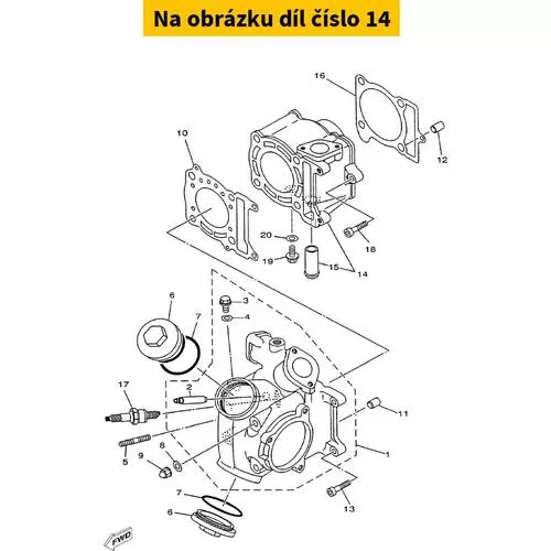 Cylinder Ø62,2 YAMAHA Minarelli 180 H2O 4T 2V E2 5XME13110000