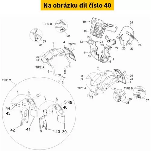 Bracket With I.P. For Left Mudguard 647632