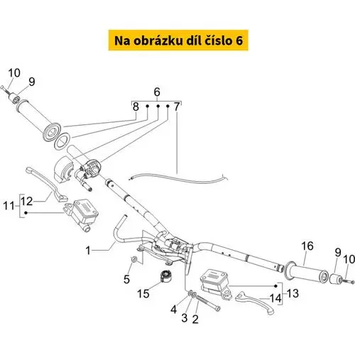 Hand Grip With Throttle Transmission Avio Grey 780/A 64831100EP