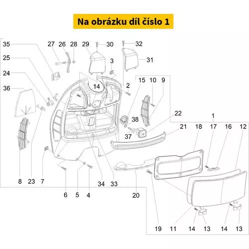 Front Leg Shield with Glove Compartment Crayon Ivory  552 65281200M4