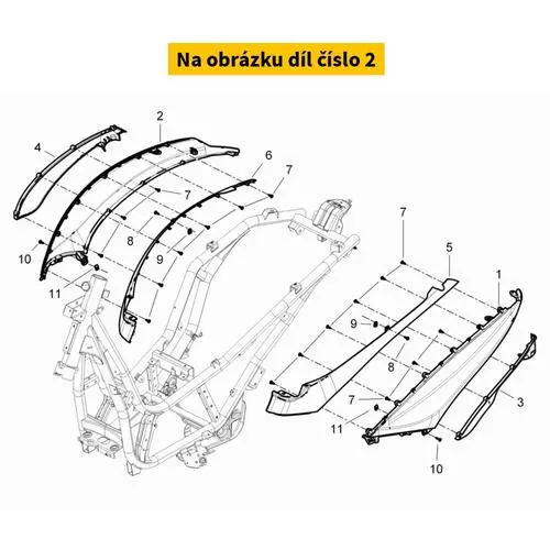 Motorscherm Rechts Grey 713/B 65635400EV