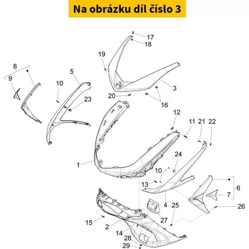 Upper Front Shield Pearl White 566 67342400BT