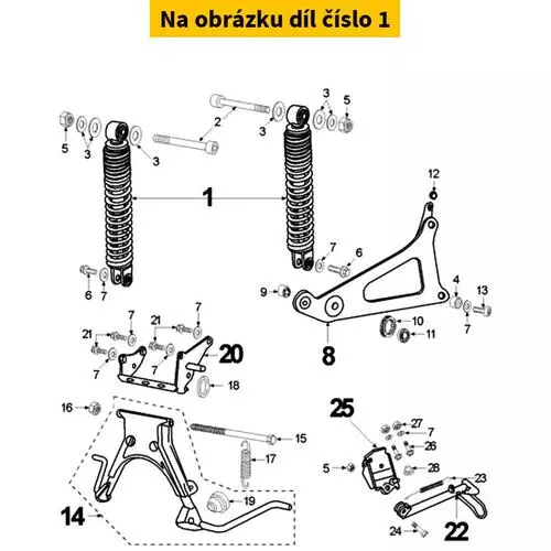 Rear Shock Absorber  365 (1 piece) 746329N