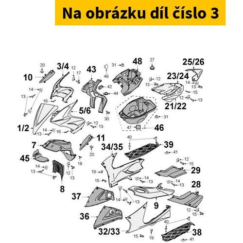 Frontplate Under Right Snow White 748164BL