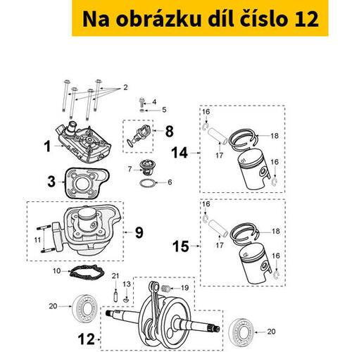 Crankshaft PEUGEOT pin Ø12 Jet Force 50 2T E2 2003-2007 (C-Tech) 768179