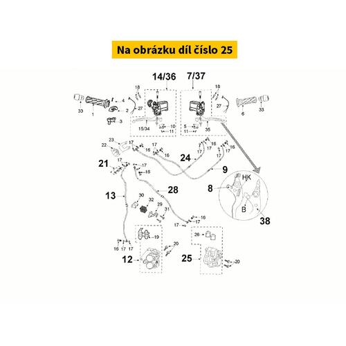 Rear brake caliper PEUGEOT Tweet 125 SBC 2014-2021 (HK) 803703