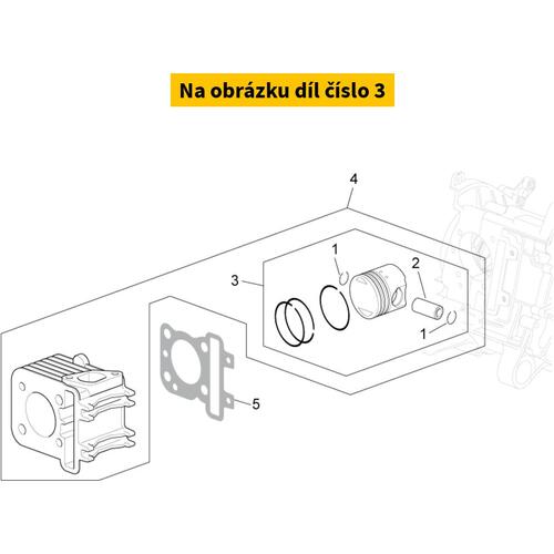 Piston Ø50 PIAGGIO 100 AIR 4T 4V E2 Cat.4 (D) 8347940004