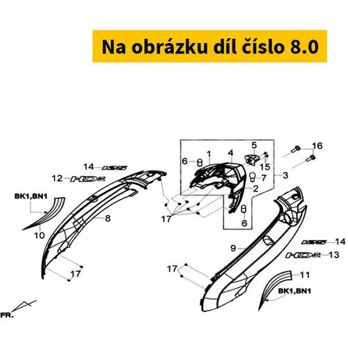 R. Body Cover(Bk-001c) 83500-LDA-000-KB