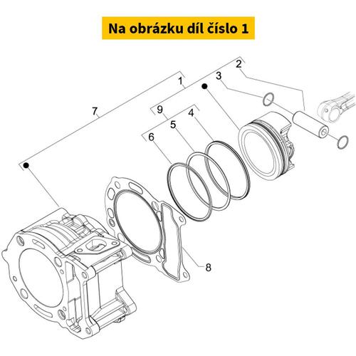 Piston Ø72 PIAGGIO Leader 200 H2O 4T 4V Cat 2 (B) 8432900002