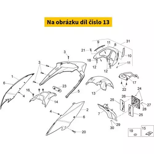 Rear Mudguard, Grey 85307100XH1