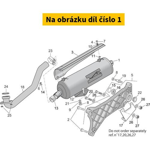 Muffler APRILIA Scarabeo 125-200 4T E2 2003-2006 (with Cat.) AP8119777