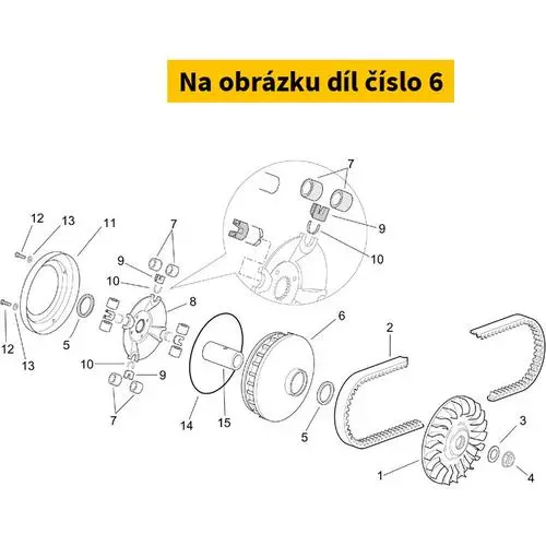 Variator pulley APRILIA Leonardo 250-300 4T E1 1999-2004 (20x12) AP8122587