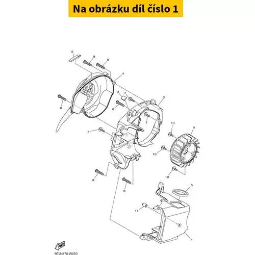 Air Shroud, Cylinder 1 B7JE26510000