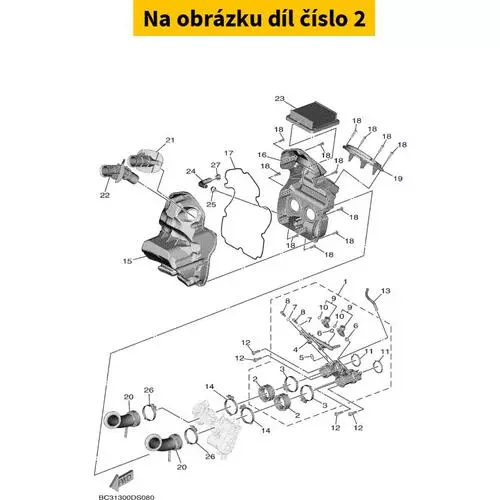 Manifold Rubber YAMAHA T-Max 530i 4T E4 2017-2019 (qty:1) BC3136350000