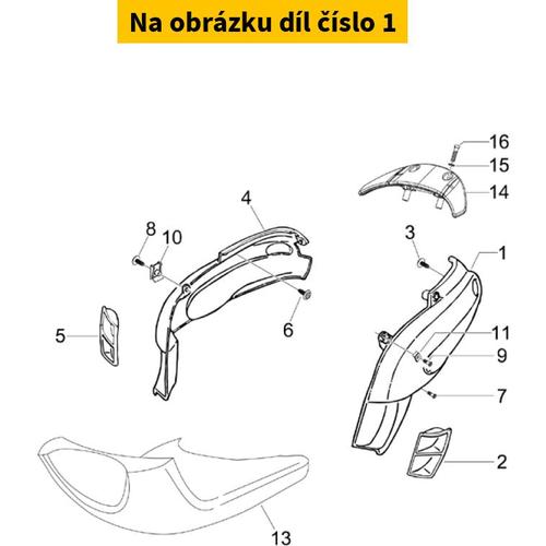 Motor Cover Left White 724 CM0030015087