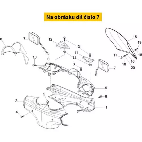 Rearview mirror left PIAGGIO Beverly RST 125-250 2004-2008 CM025501