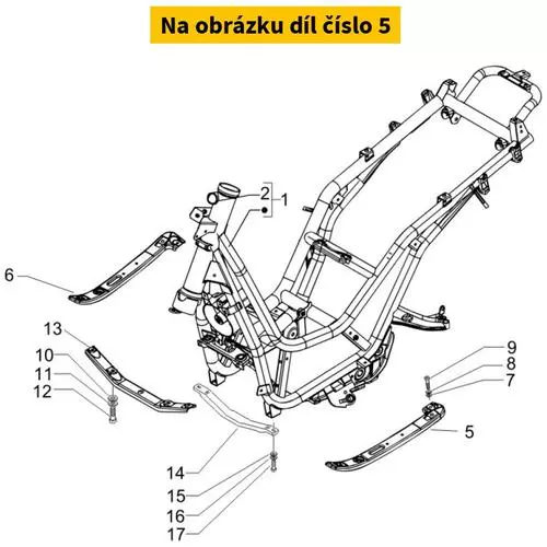 Left Support Foot-Board Cross-Bar CM1749016