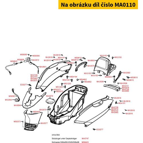 Seitenverkleidung li. oben cyan MA0110