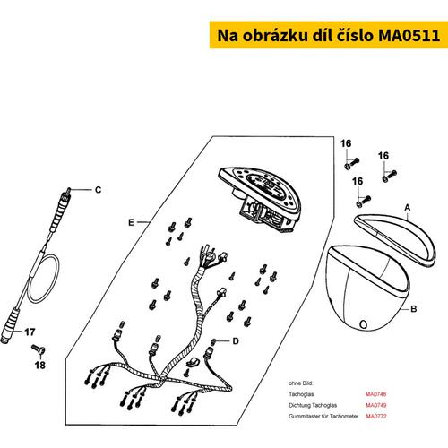 Tachometergehäuse silber MA0511