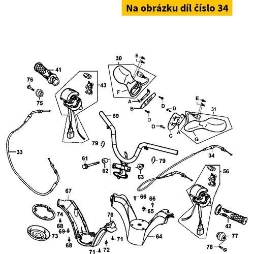 Gaszug (schliesser Seil) MA0519